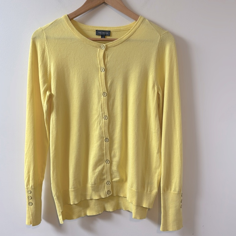 The Limited Crew Neck Button Down Cardigan